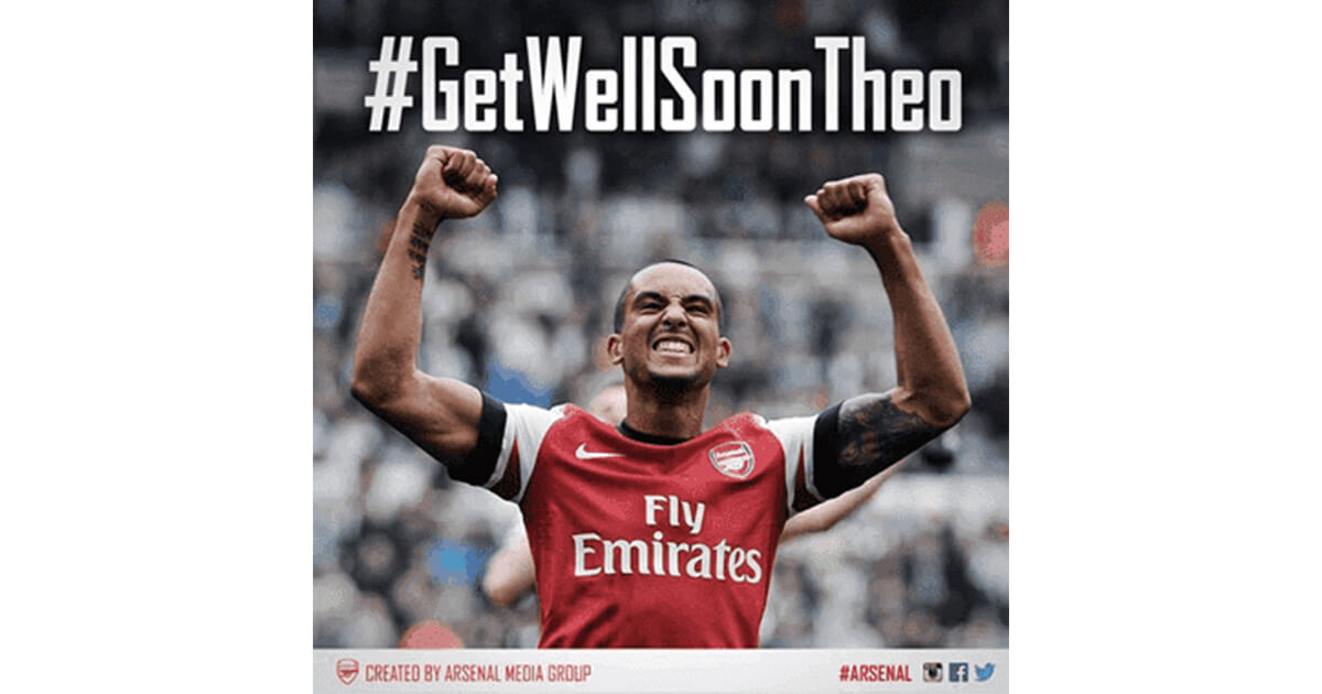 Get Well Soon Theo hashtag sends 45K tweets to support Walcott