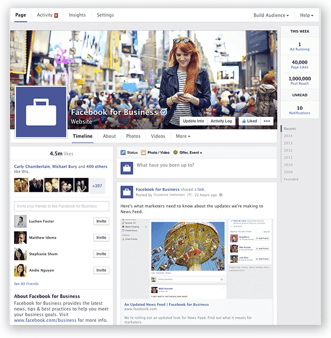 Facebook pages new look