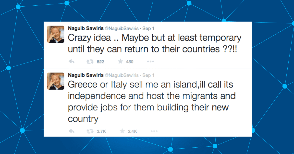 Naguib Sawiris, Syrian Refugees, Refugees
