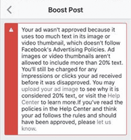 facebook 20% text overlay rule