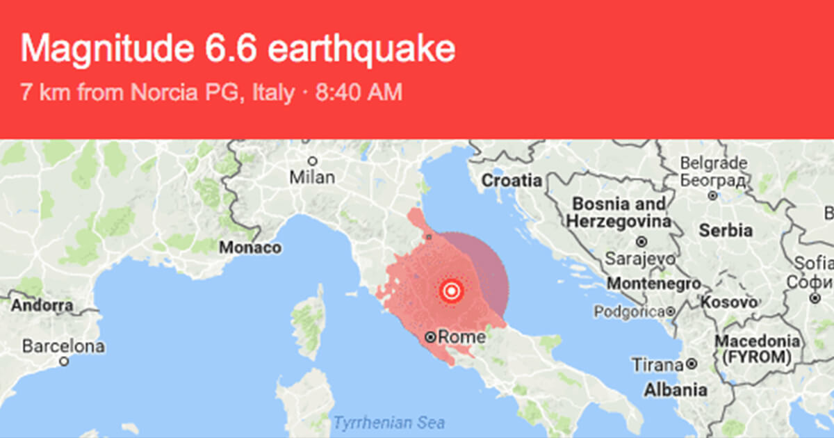 Quake measuring 6.6 magnitude strikes central Italy