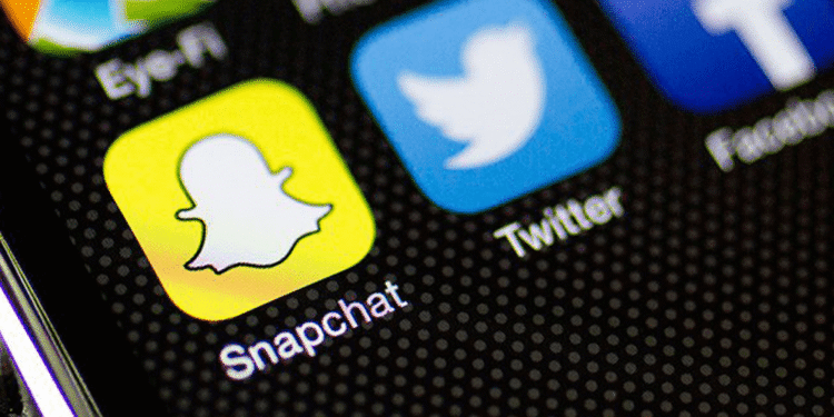 Snapchat logo on mobile