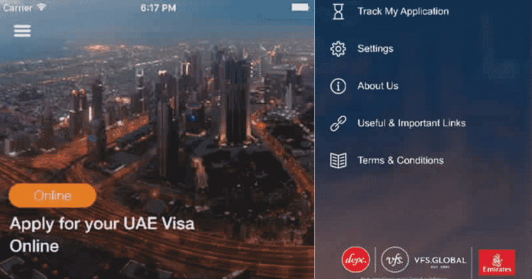UAE visa via mobile