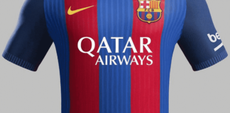 qatar airways, fc barcelona, sponsorship logo
