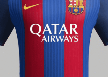 qatar airways, fc barcelona, sponsorship logo