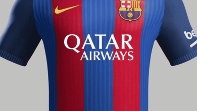 qatar airways, fc barcelona, sponsorship logo