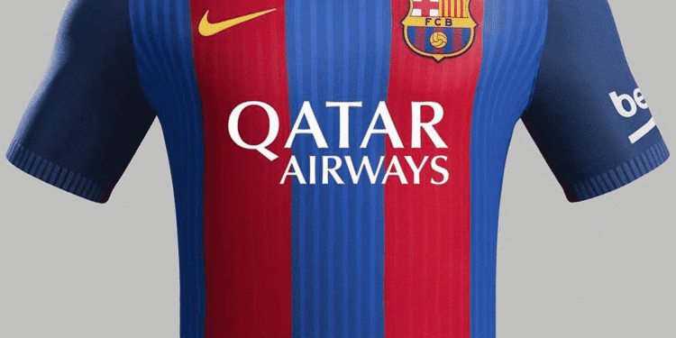 qatar airways, fc barcelona, sponsorship logo