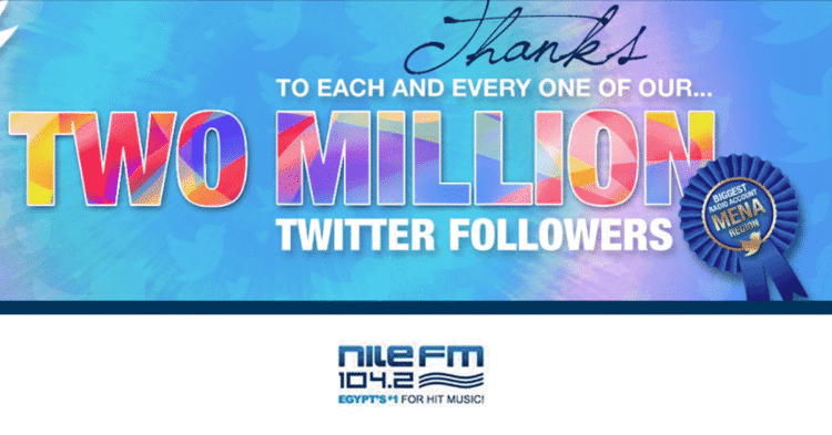 Nile FM, 2 million followers on twitter, Egypt, MENa region, most followed