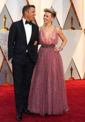 Actress Scarlett Johansson with her husband Romain Dauriac.