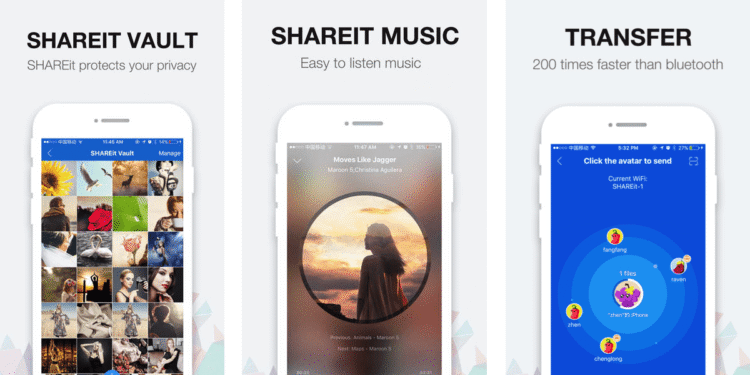 Shareit app for mobile and desktop to transfer files
