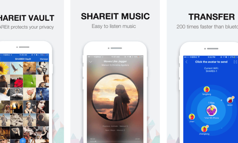 Shareit app for mobile and desktop to transfer files