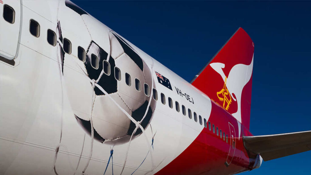 Australia national football team's airplane branding