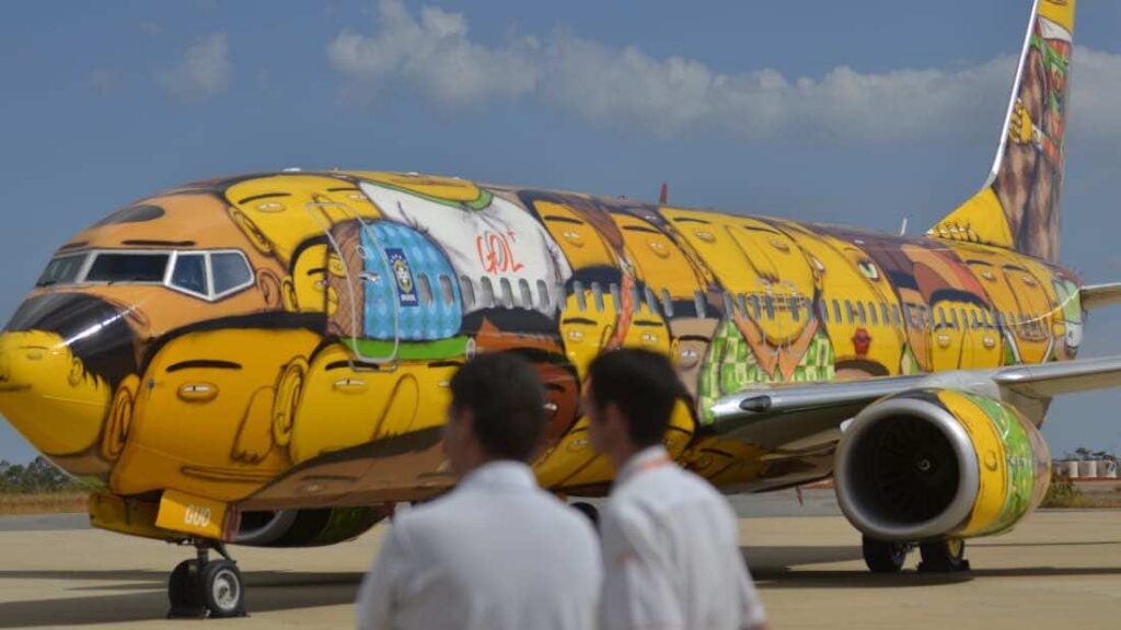 Brazil national football team's airplane branding