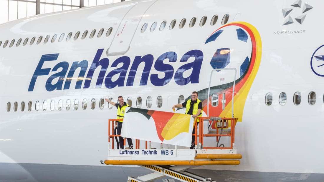 Germany national football team's airplane branding
