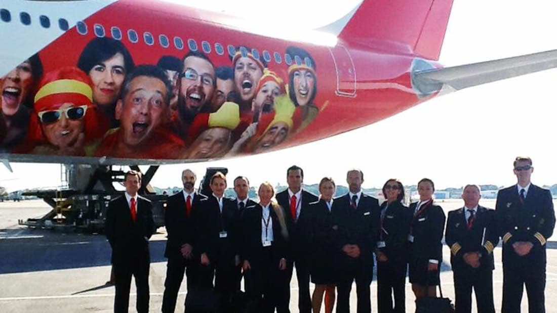 Spain national football team's airplane branding
