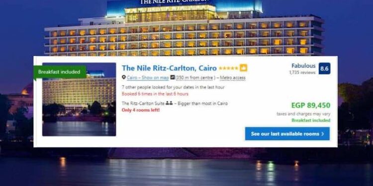 Cairo Hotel Prices on New Year’s Eve 2019