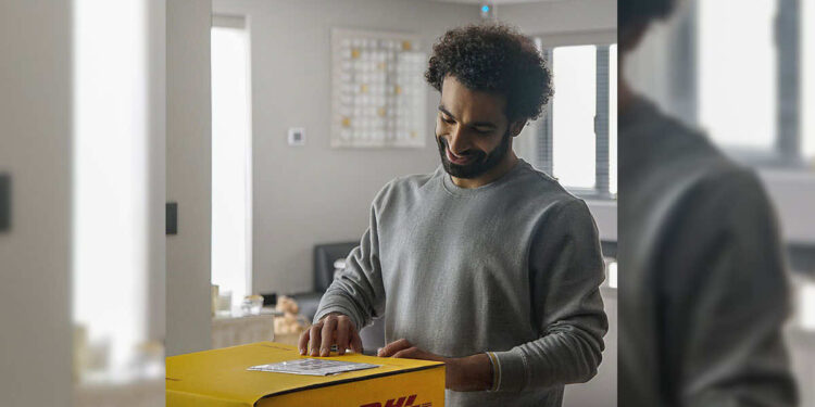 Mo Salah with DHL, Mohamed Salah Returns To Social Media With DHL Ad