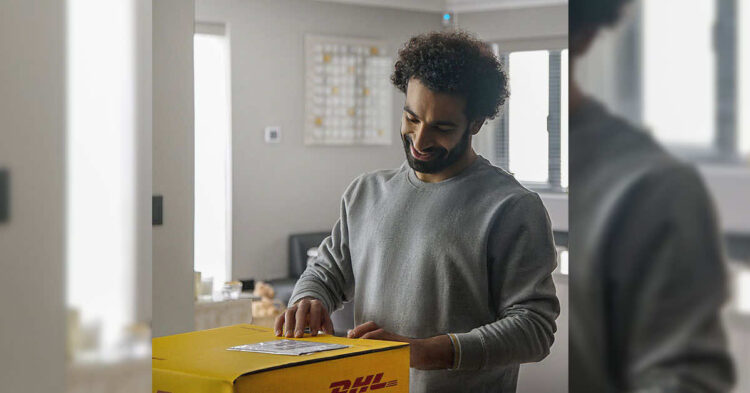 Mo Salah with DHL, Mohamed Salah Returns To Social Media With DHL Ad
