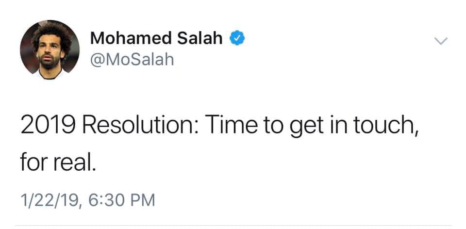 Mohamed Salah's Cryptic tweet