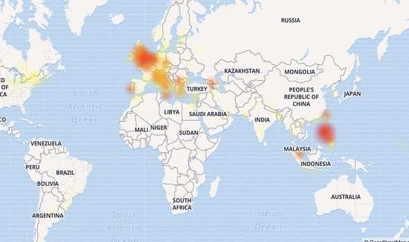 Facebook outage map (Image: DOWNDETECTOR)