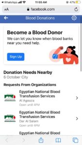Egypt’s health ministry launches blood donation campaign in cooperation with Facebook