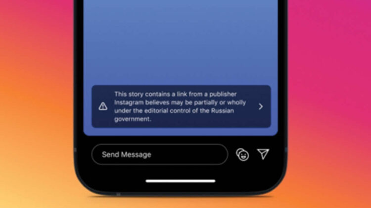 Instagram warns users who share Russian state media