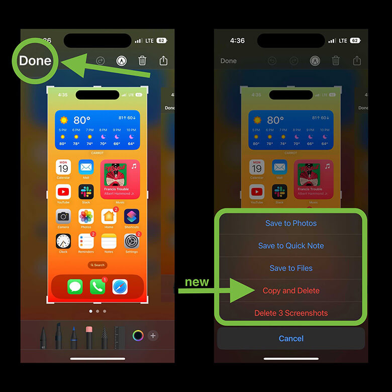 How to screenshot on iPhone 14: new 'copy and delete' option
