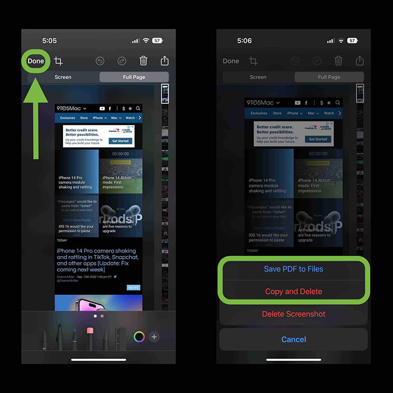 How to screenshot on iPhone 14: new 'copy and delete' option