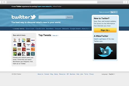 Twitter's Homepage 2011