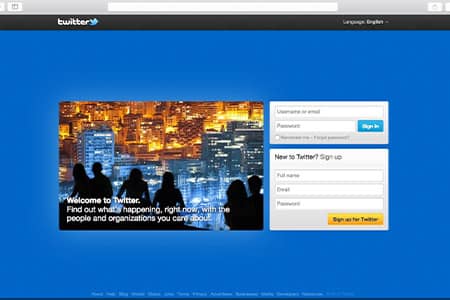 Twitter's Homepage 2012