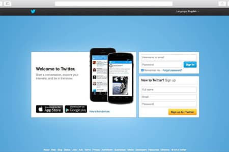 Twitter's Homepage 2013