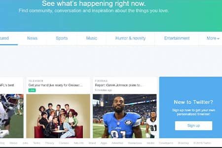 Twitter's Homepage 2016