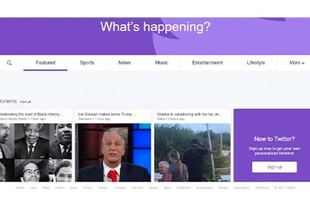 Twitter's Homepage 2017