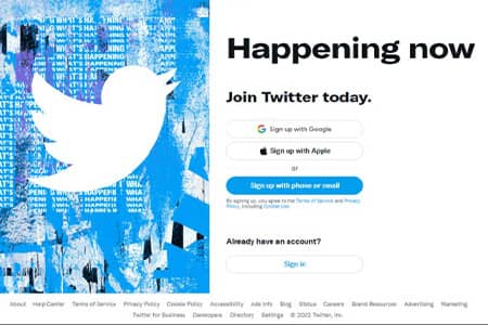 Twitter's Homepage 2022