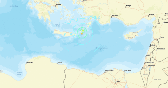 earthq map Magnitude 6.4 earthquake near Greece felt in Egypt, and across eastern Mediterranean